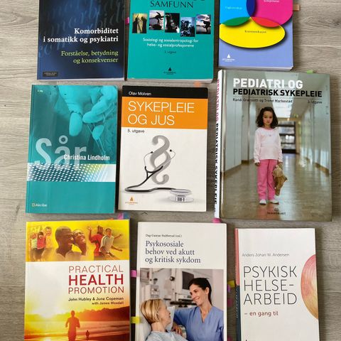 Sykepleie- og helsefaglige bøker!