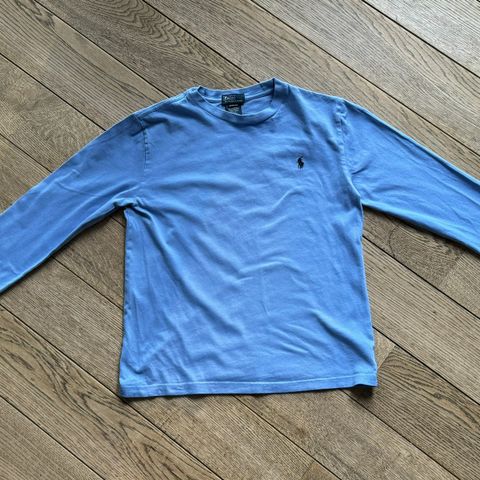 Polo Ralph Lauren lyseblå cotton jersey long- sleeve tee str M (10- 12 år)