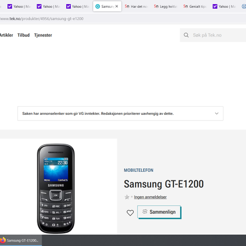 Samsung mobil GE-1200 23-3 selges