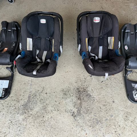 2 x Britax Baby Safe 2 med iso-fix baser