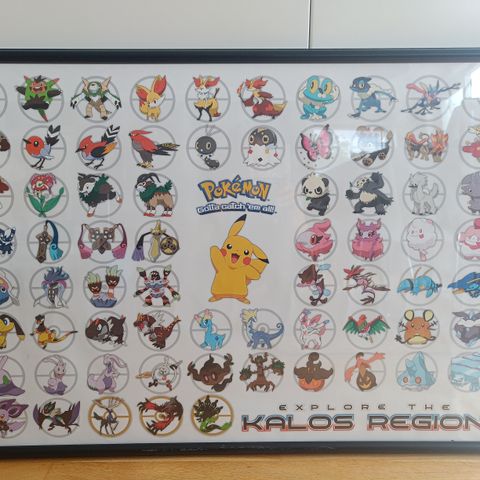 Pokémon-plakat i ramme