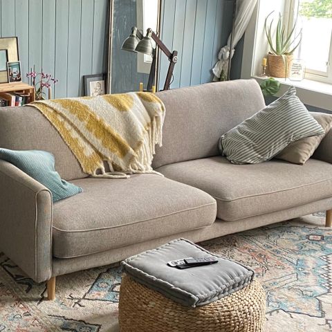 IKEA 4-seter grå/beige sofa med sjeselong