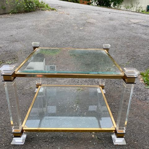 Vintage side bord i glass og messing fra Italian House,