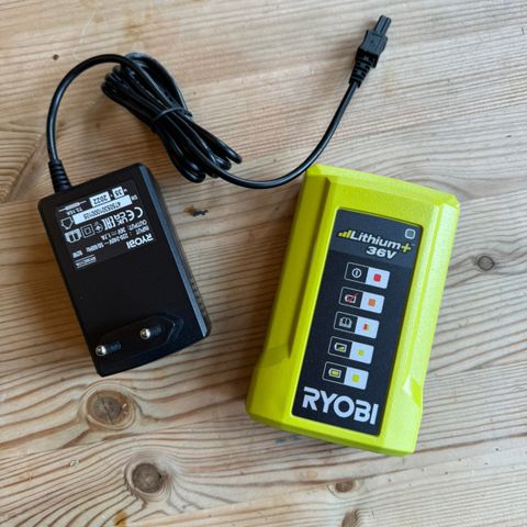 Ryobi 36 V lader selges, helt ubrukt