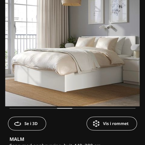 IKEA malm seng, madrass og overmadrass selges