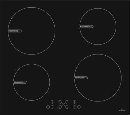 Vestfrost- Induksjonstopp. Med rett kant - Sort - 59 cm