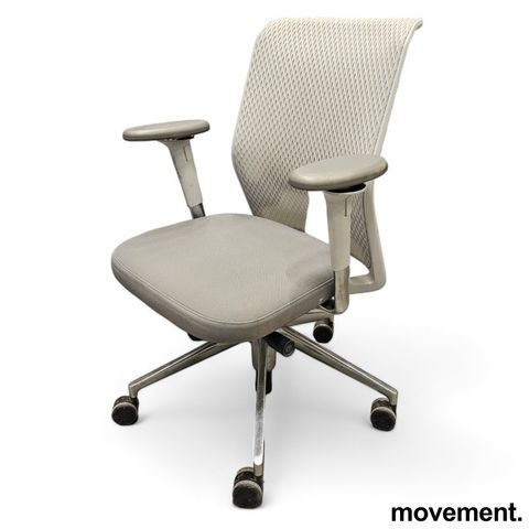 6 stk Vitra ID Mesh kontorstol i grått stoff / mesh rygg, pent brukt
