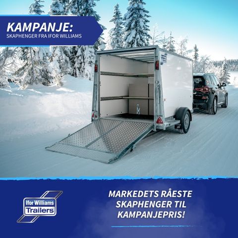 KAMPANJE: Ifor Williams BV85 skaphenger 240x147x214. 2700 kg Finansiering