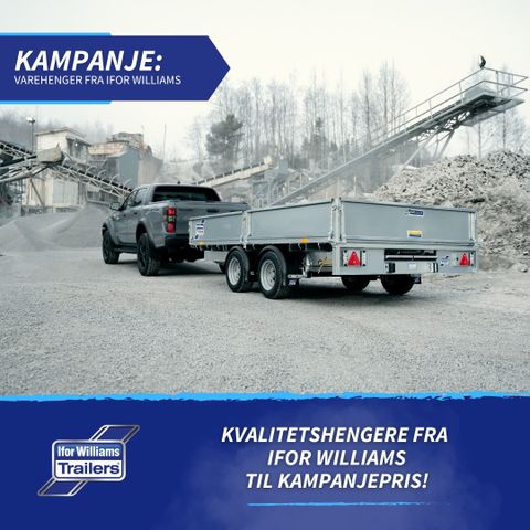 KAMPANJE: Ifor Williams LM166 varehenger 477*198cm 3500 kg FINANS