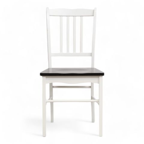 2 stk Nyrenset | Hvit med mørk brun sete stol fra Jysk