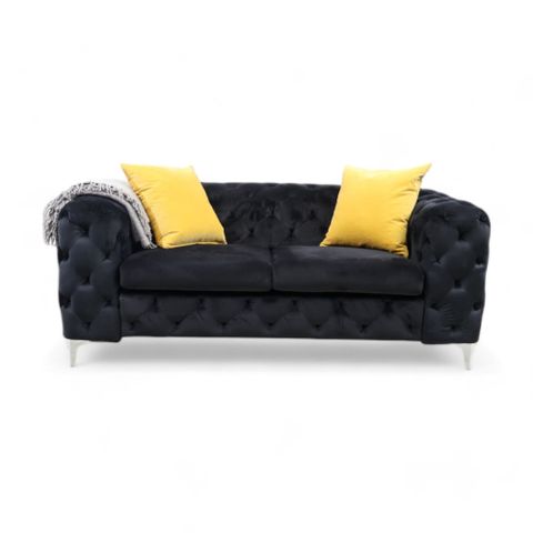 Fri Frakt | Nyrenset | Bella 2-seter sofa fra A-Møbler i  Sort velur