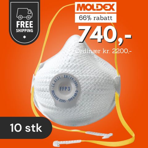 Støvmaske Moldex 3205 AIR FFP3, 10 stk