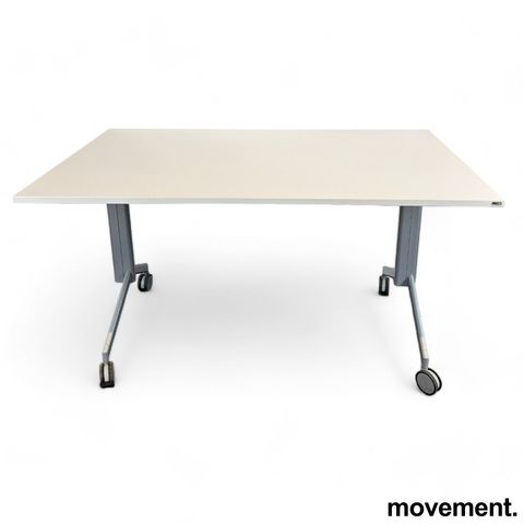 3 stk Kinnarps Foldex sammenleggbare møtebord / klappbord i hvitt / grått, med h