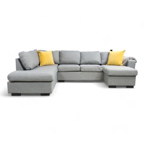 Fri Frakt | Nyrenset | Morgan U-sofa fra Bohus i lys grå tekstil