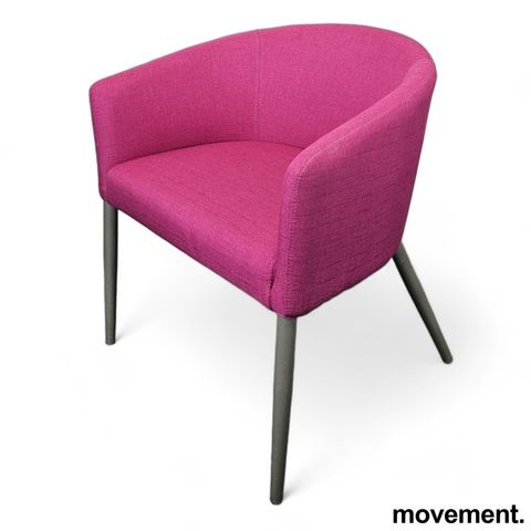 3 stk Loungestol / besøksstol i rosa stoff, pent brukt