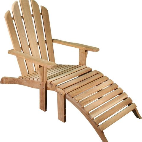 Hartman Skagen Adirondack stol m/skammel - teak ubehandlet