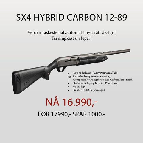 Halvautomat Hagle Winchester SX4 HYBRID CARBON 12-89 66cm