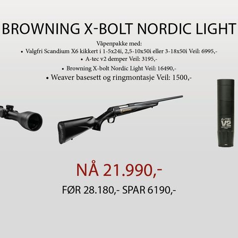 Browning X-Bolt Nordic Light Våpenpakke