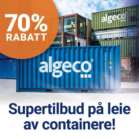 Supertilbud på leie av containere opp til 70% rabatt!