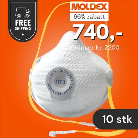 Støvmaske Moldex 3205 AIR FFP3, 10 stk