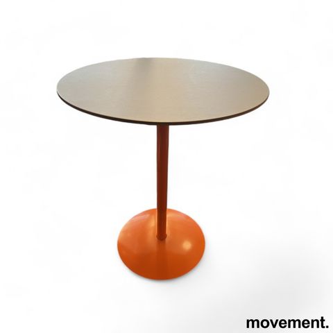 Rundt bord i mørk grå linoleum / orange fra Johanson Design, modell Stay, Ø=60cm
