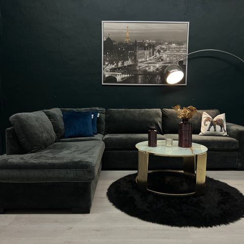 GRATIS LEVERING - KUPP! Strøken italiensk Grafu Baldai design hjørnesofa