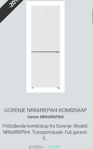 GORENJE NRK619EPW4 KOMBISKAP