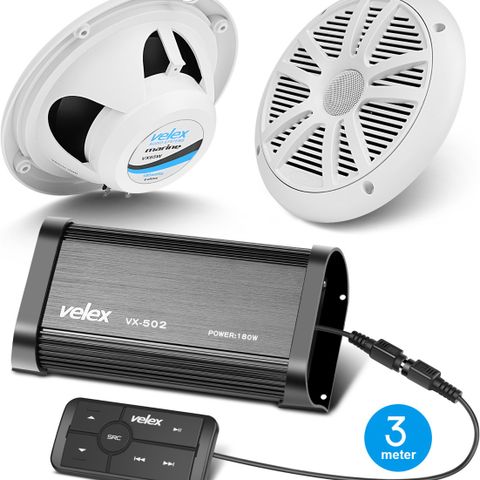 VELEX Marine Bluetooth KIT m/høyttalere