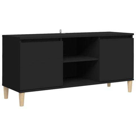 vidaXL TV-benk med ben i heltre svart 103,5x35x50 cm(sku 805960)