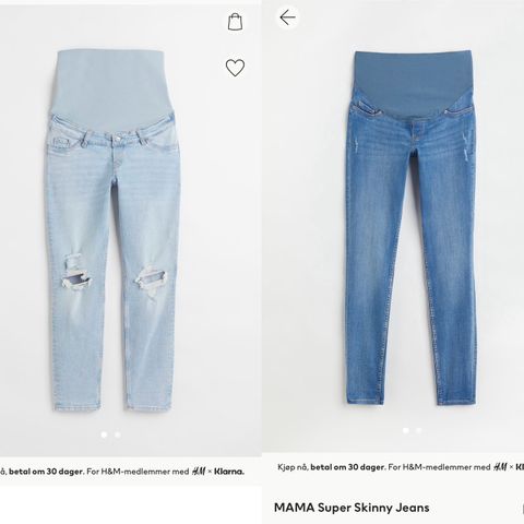 Gravidjeans fra HM