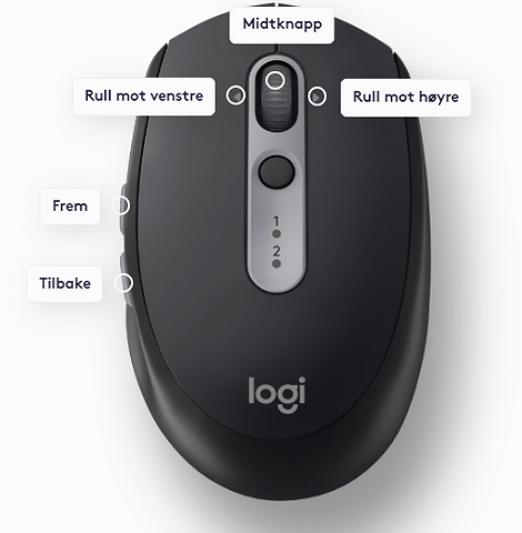 Logitech M590 bluetooth mus / mus med knapper som ikke lager klikke lyd