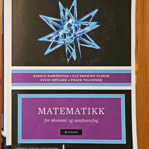 Matematikk for økonomi og samfunnsfag, 9 utgave