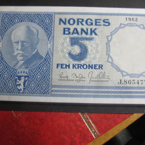 5 kr  1962 serie J unc