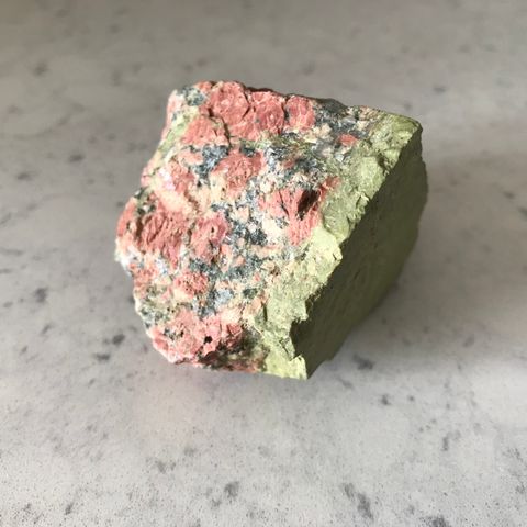 Granite Geo-Sample with Green Mineral Vein (Norway)