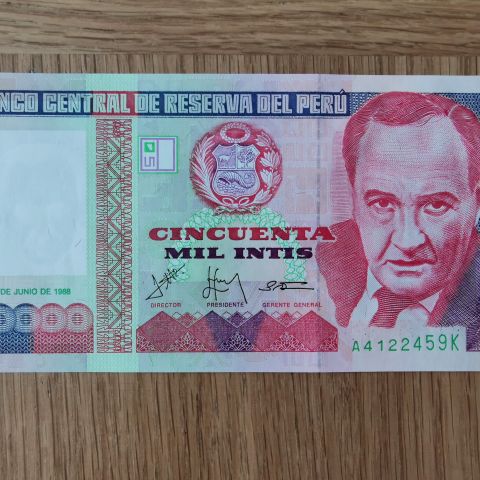 Peru 50 000 intis, 1988, UNC