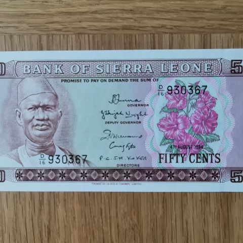 Sierra leone 50 cents, 1984, UNC