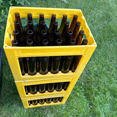 0,5 liters ølflasker i kasser
