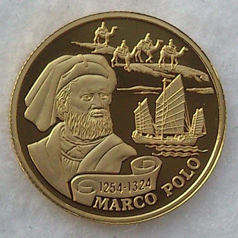 2004, Marco Polo 1254-1324, 1/25 oz, 999 gull.