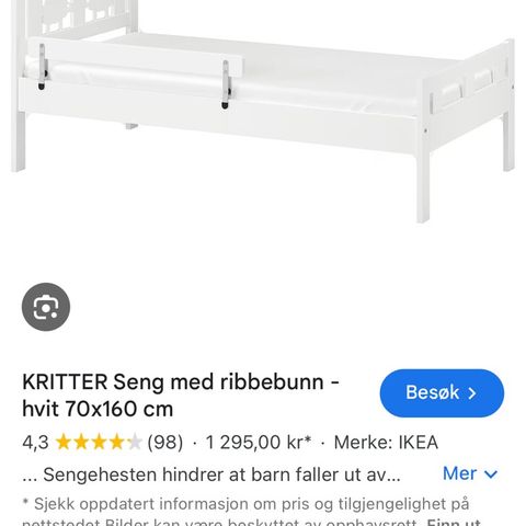 KRITTET barneseng med sengehest fra IKEA