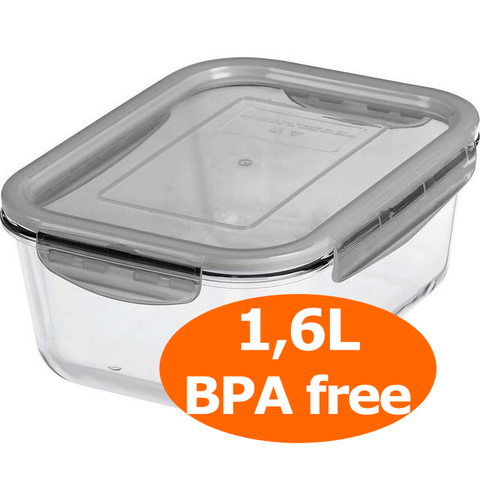 5 stk. Glass Matboks 1,6L / "tupperware" uten plast