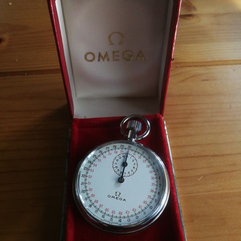 Omega stoppeklokke med eske