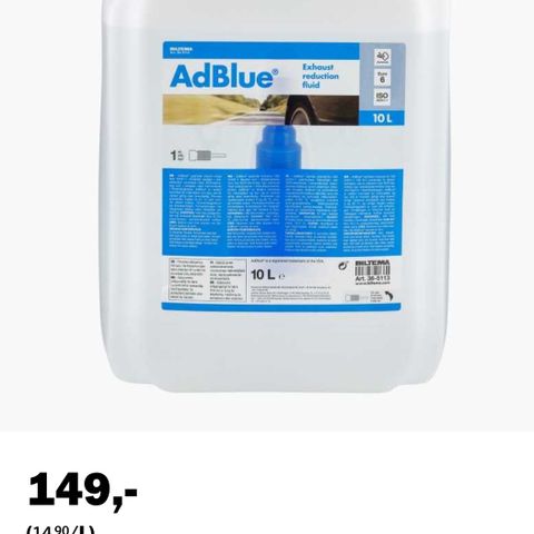 AdBlue 10L kr.100,- Uåpnet.