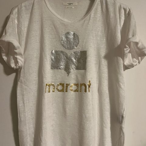 Isabel Marant logo lin t-skjorte str L