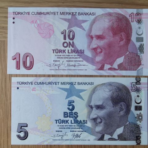 Tyrkia 5 og 10 lira, 2009, UNC