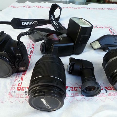 Canon EOS 400D kamera med tilbehør selges