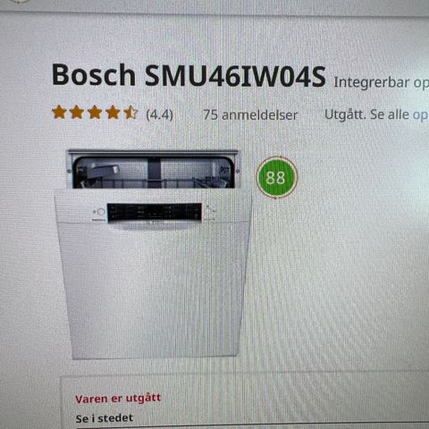 Bosch oppvaskmaskin SMU46IW046