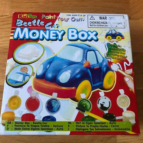 NY mal din money box med 6 forskjellige farger, fra 8 år