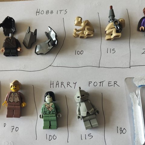 Lego hobbits og Harry Potter figurer
