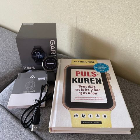 Garmin Venu 2S + boken Pulskuren