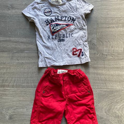 Shorts og t-skjorte str 86/92